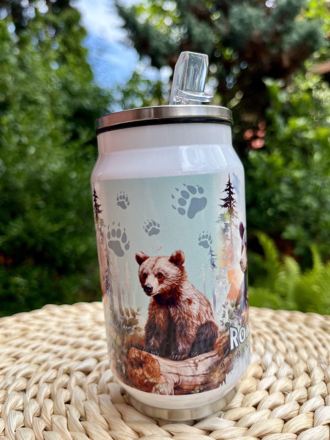 Termos personalizat 250 ml - România design urs - accesorii locuință - accesorii pentru echipamente de bucătărie - accesorii de servire - suporturi pahare - Artynos.ro