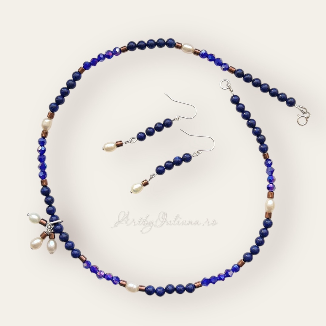 Set argint cu lapis lazuli Ultramarin - bijuterii - seturi de bijuterii - Artynos.ro