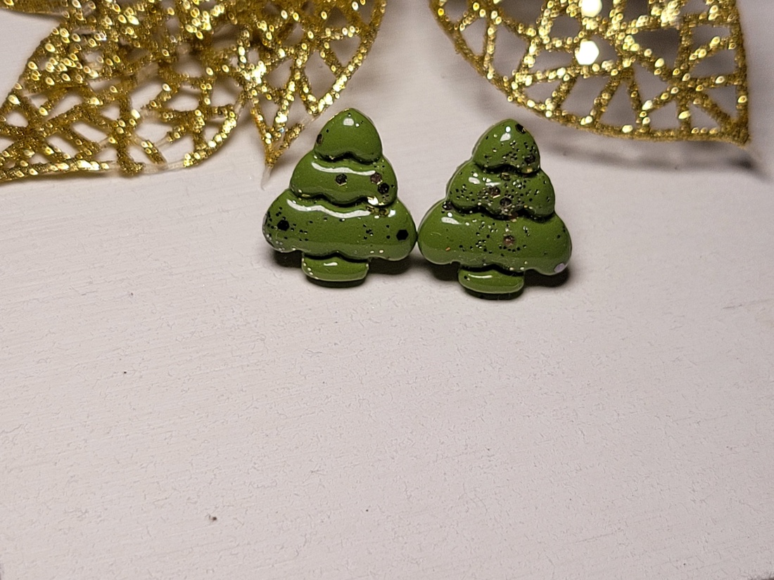 Christmas Tree studs - bijuterii - cercei - cercei și ornamente pentru urechi - Artynos.ro