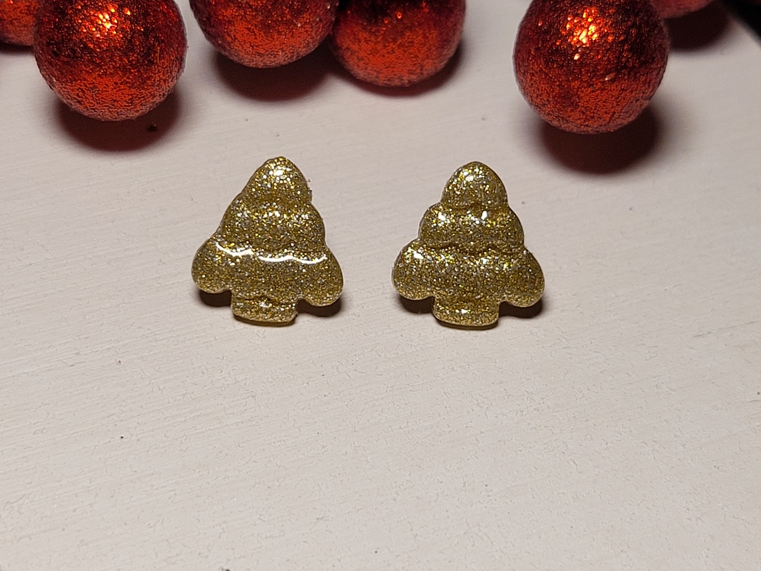 Christmas Tree studs - bijuterii - cercei - cercei și ornamente pentru urechi - Artynos.ro