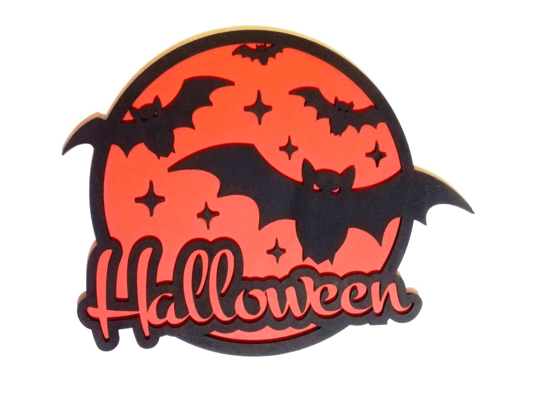 Decoratiune de perete - Halloween, 2 straturi MDF 3 mm, dimensiuni 42x33 cm - casă & stil de viață - accesorii pentru decorat casa - halloween - tot ce ai nevoie pentru petrecere! - ornamente de halloween - Artynos.ro