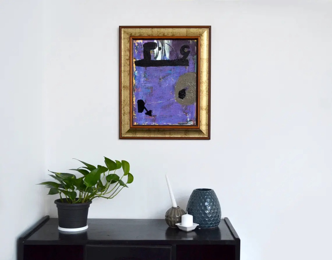 Tablou pictura abstracta pictura moderna in ulei print abstract violet ulei pe panza cadou decoratiune interiorioara - arte vizuale și accesorii  - picturi - pictură în ulei - Artynos.ro