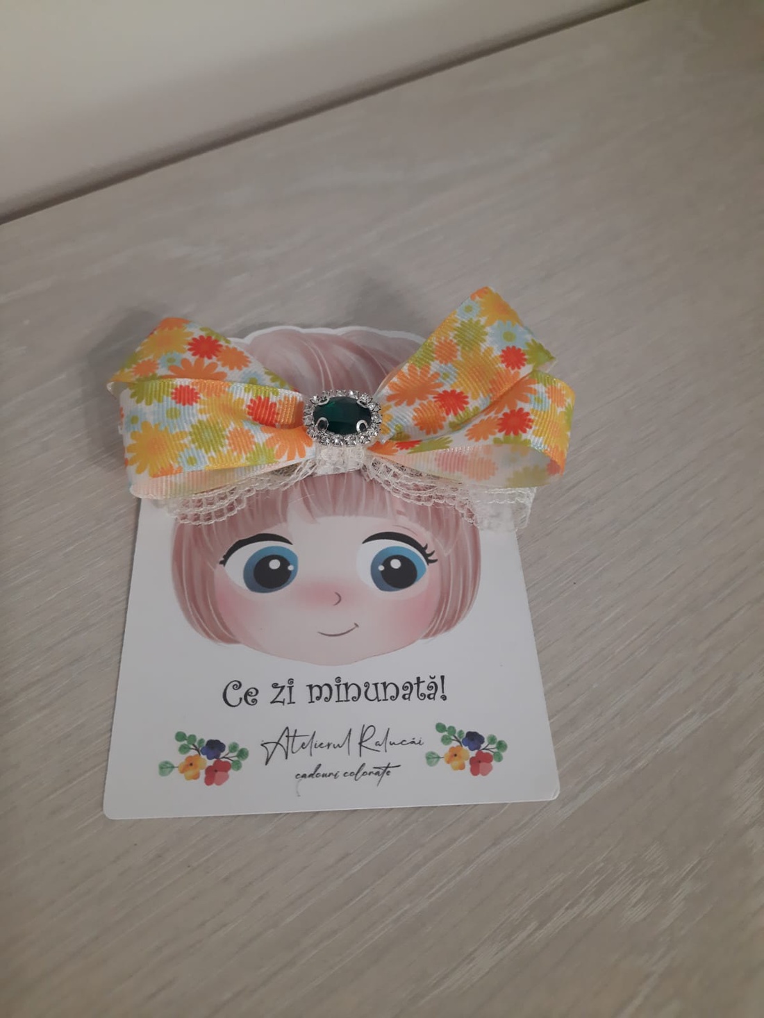 Clama cu funda cu floricele galbene - îmbrăcăminte și modă - accesorii păr - clemă de păr și ac de păr - Artynos.ro