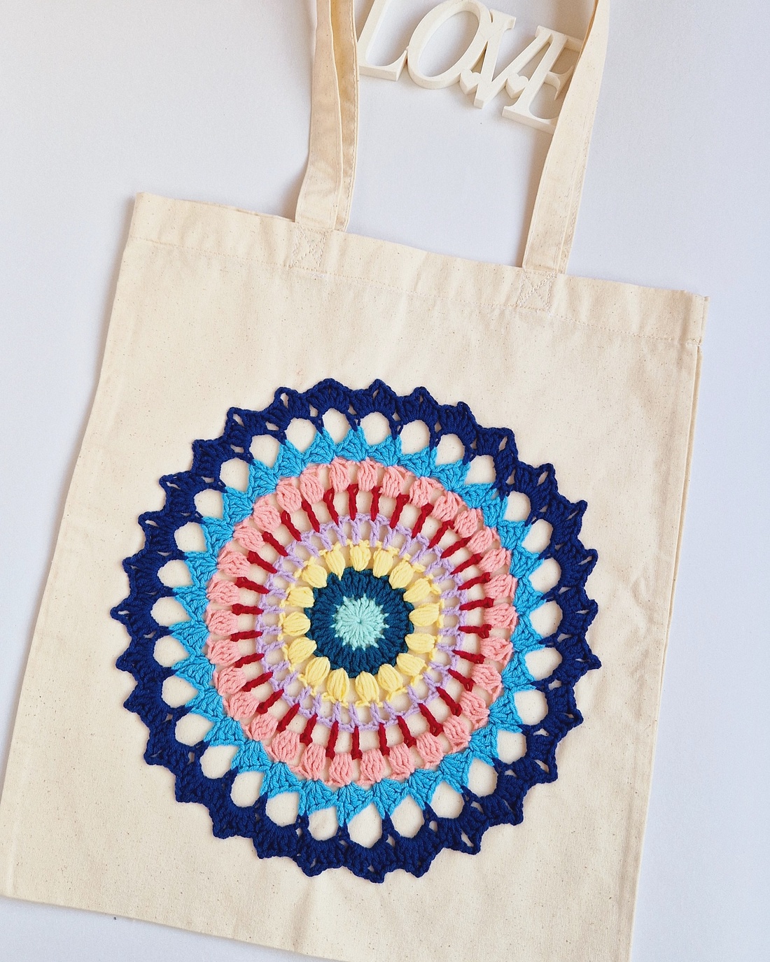 Plasă bumbac Colorful Mandala - geantă și husă - geantă pentru cumpărături - geantă shopper, geantă tote, geantă textilă - Artynos.ro