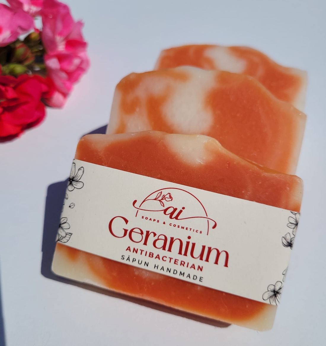 SAPUN NATURAL GERANIUM - ANTIBACTERIAN - baie și frumusețe - materiale de îngrijire a sănătății - Artynos.ro