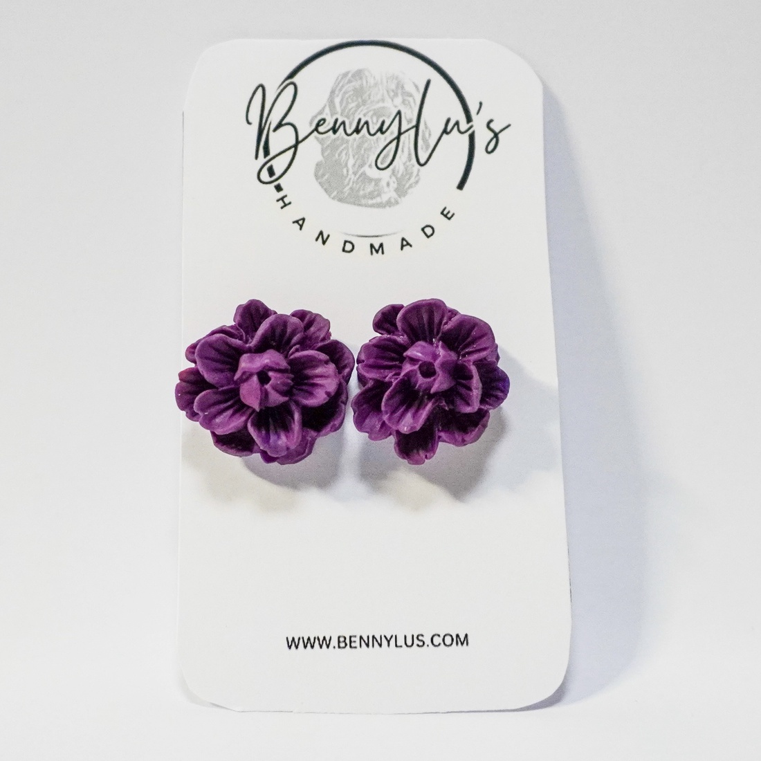 Cercei Handmade Lut Polimeric Bloom Purple - Studs - bijuterii - cercei - cercei și ornamente pentru urechi - Artynos.ro