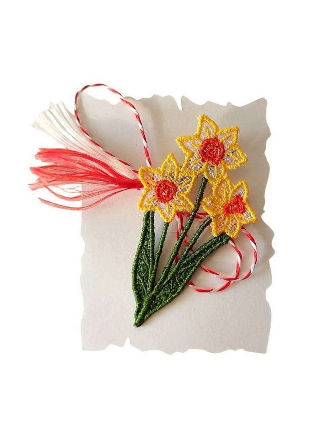 Martisor Narcisa Galbena - bijuterii - mărțișor - Artynos.ro