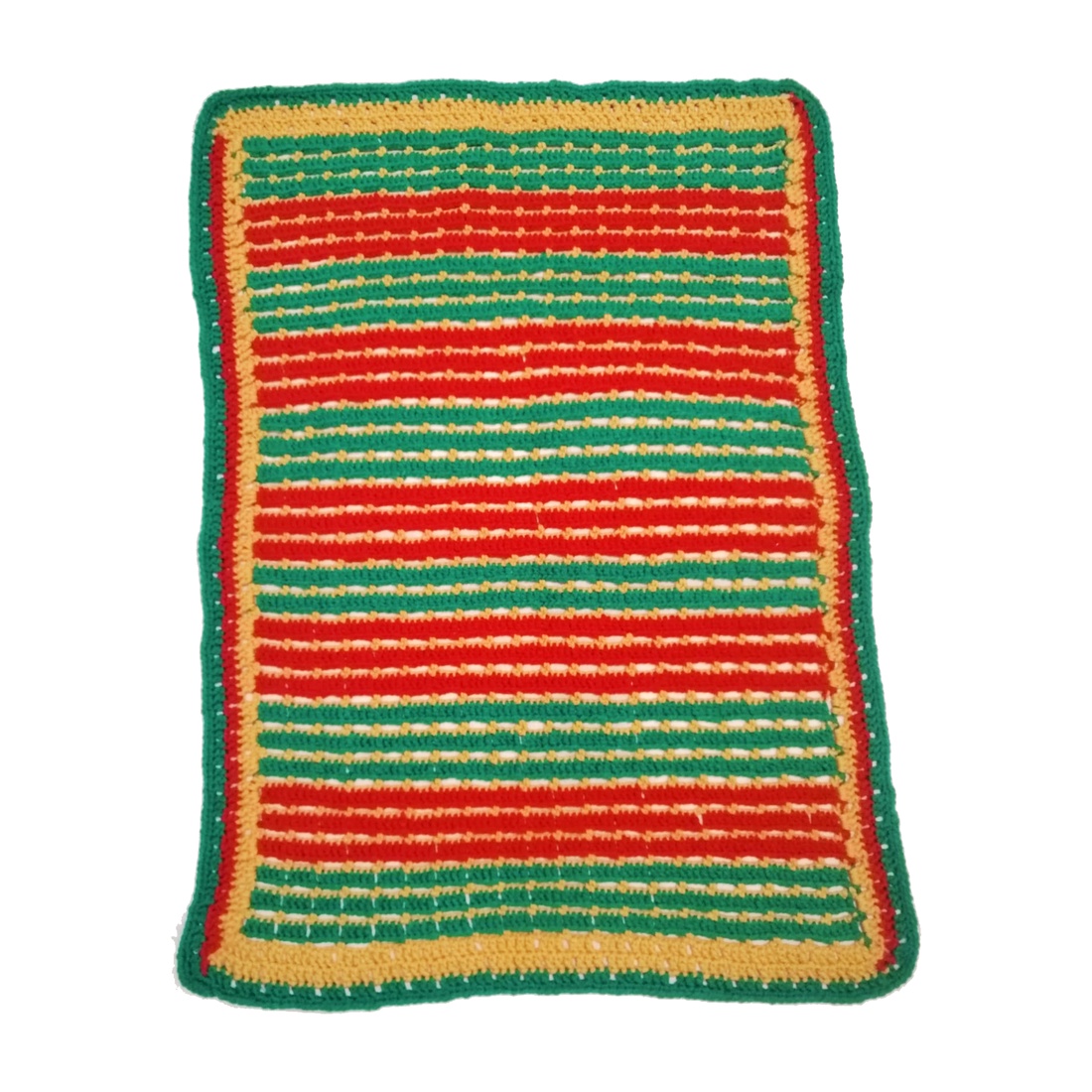 Patura crosetata rosie verde 105 x 77 cm - casă & stil de viață - echipament pentru camera copiilor - pături, pături pentru copii - Artynos.ro