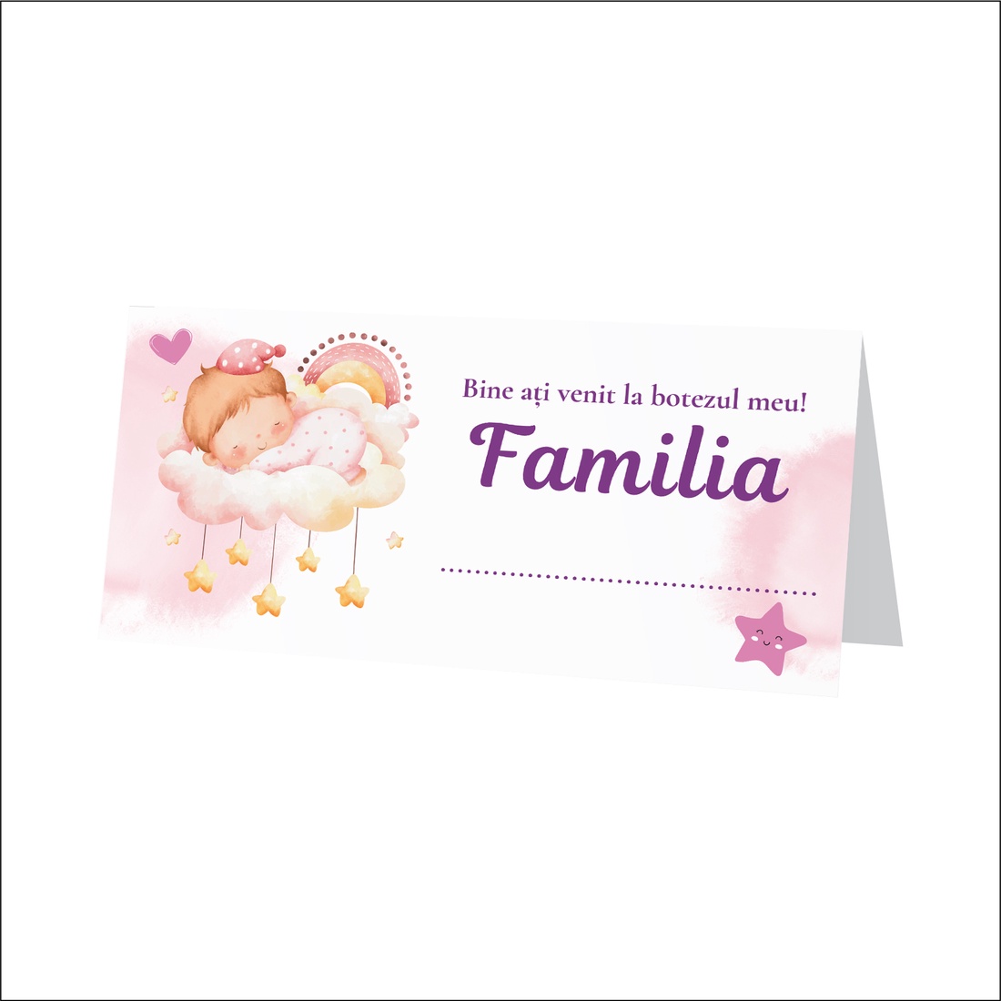 Plic de bani pentru botez model bebelus nor roz, baby girl - accesorii nuntă - amintiri și cadouri de nuntă - cadou nuntă - plic de bani, card - Artynos.ro