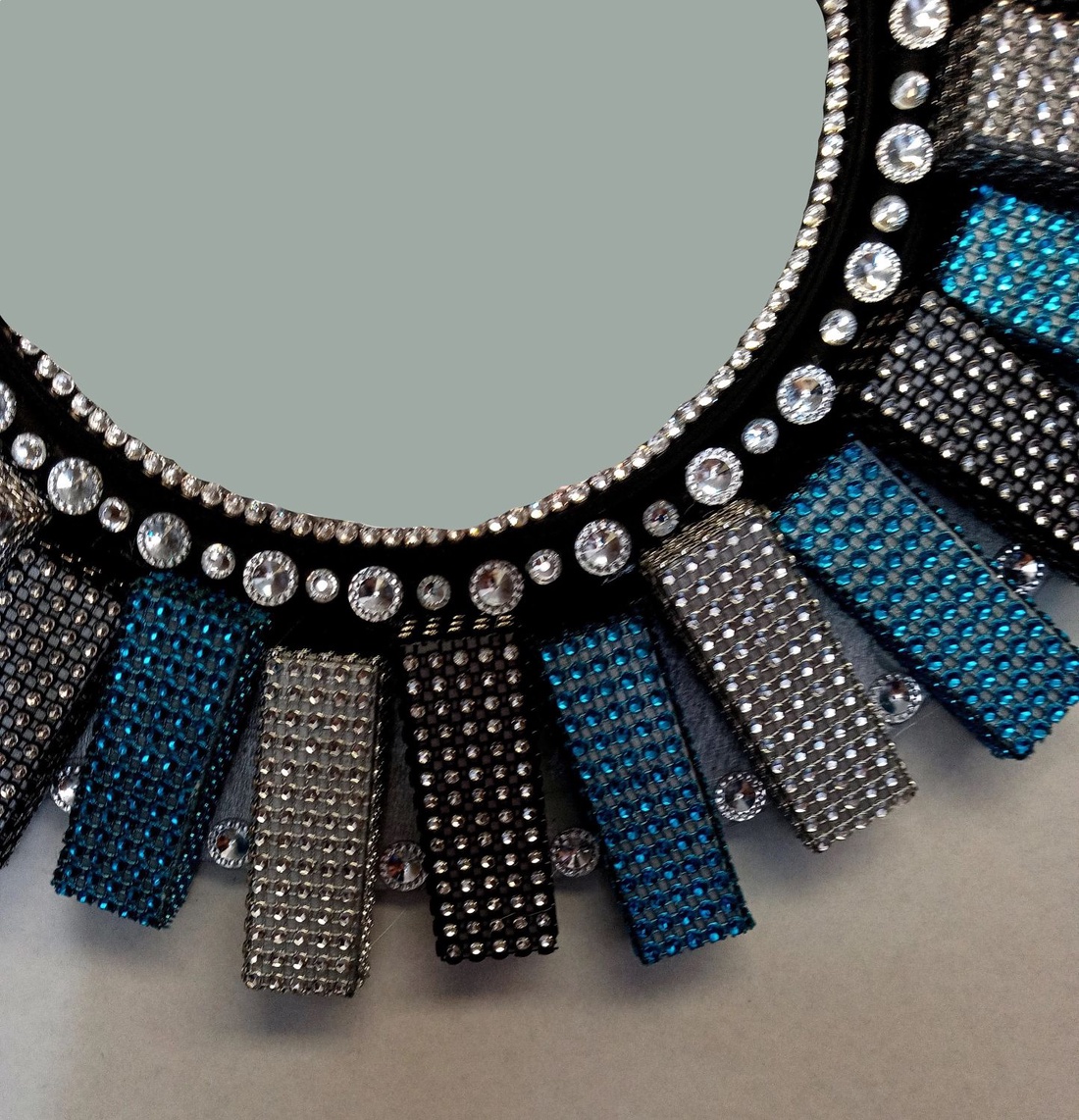 Oglinda soare handmade turquoise argintiu negru - casă & stil de viață - accesorii pentru decorat casa - oglinzi perete, oglinzi decor - Artynos.ro