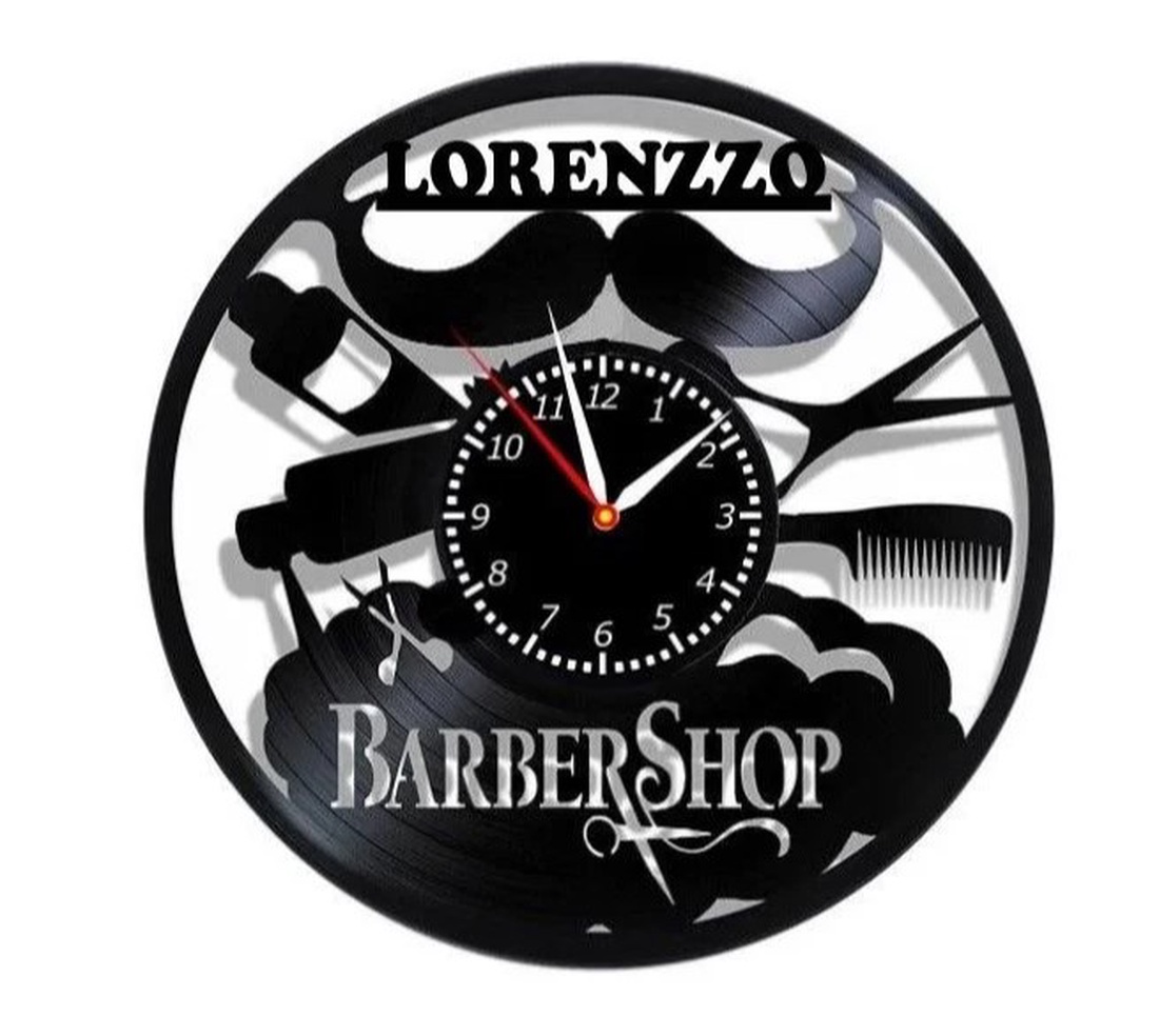 BARBERSHOP-ceas de perete (personalizabil) - accesorii locuință - accesorii pentru decorat casa - decorațiuni de pereți, decorațiuni suspendate - ceasuri de perete - Artynos.ro