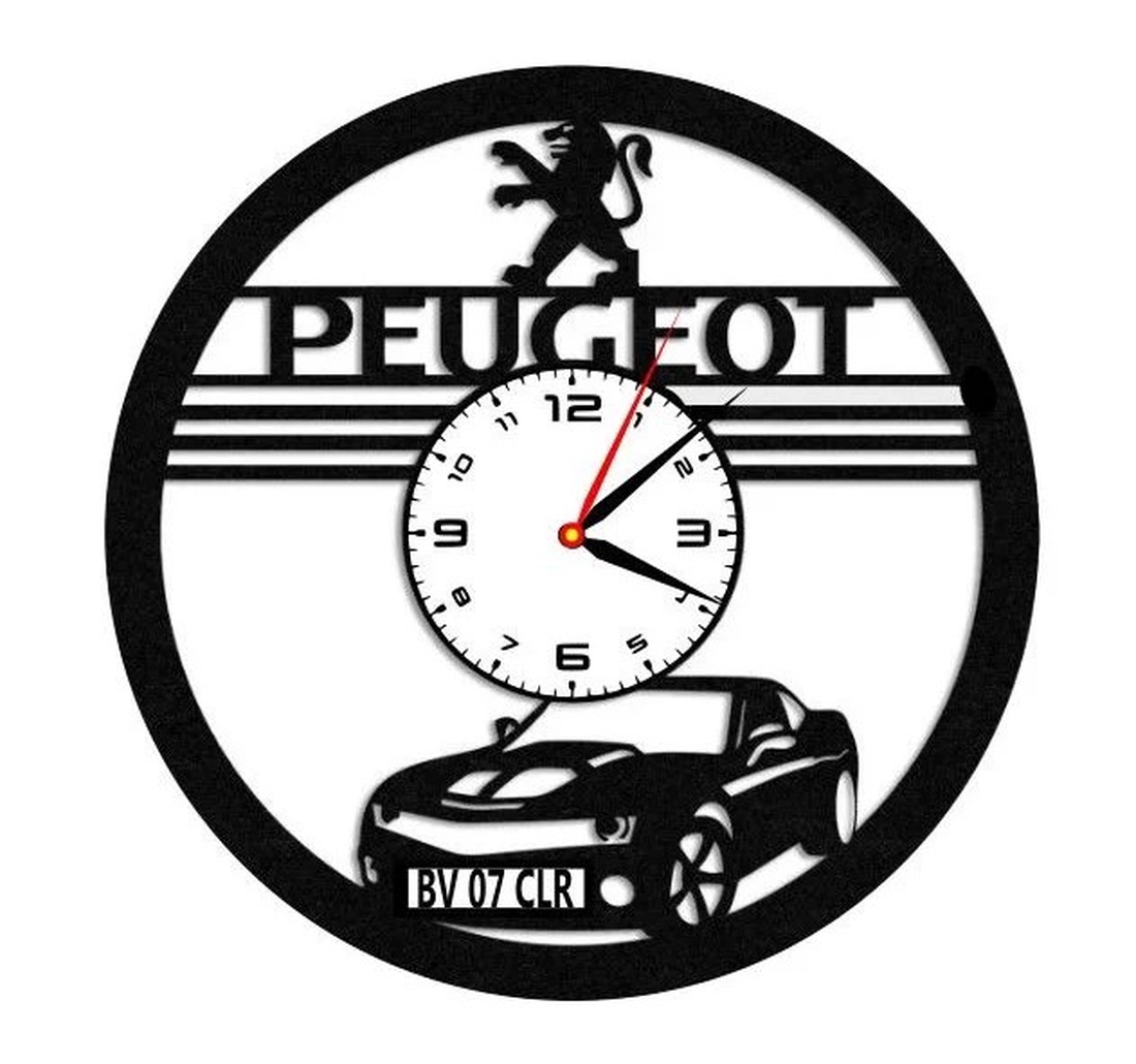 PEUGEOT-ceas de perete(personalizabil) - accesorii locuință - accesorii pentru decorat casa - decorațiuni de pereți, decorațiuni suspendate - ceasuri de perete - Artynos.ro