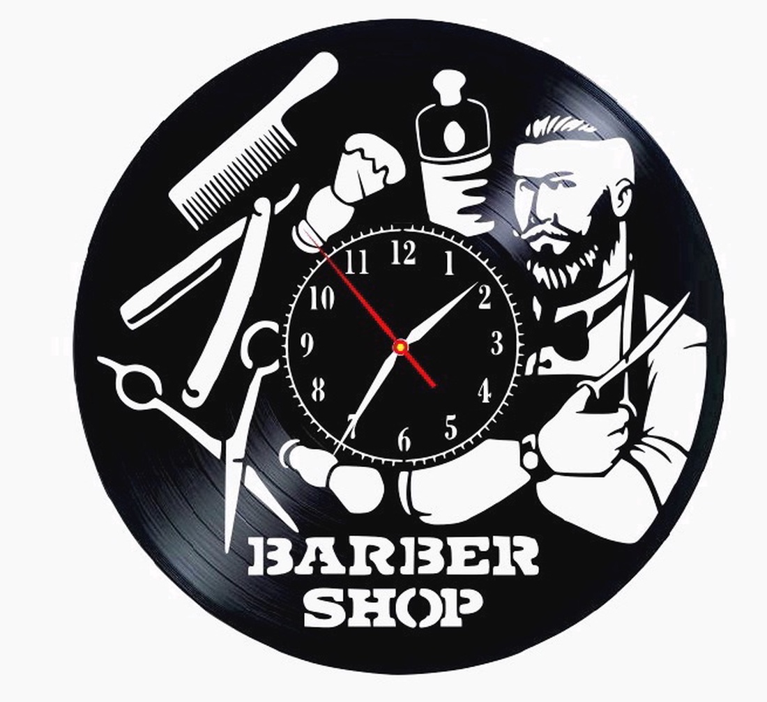 BARBERSHOP-ceas de perete - accesorii locuință - accesorii pentru decorat casa - decorațiuni de pereți, decorațiuni suspendate - ceasuri de perete - Artynos.ro