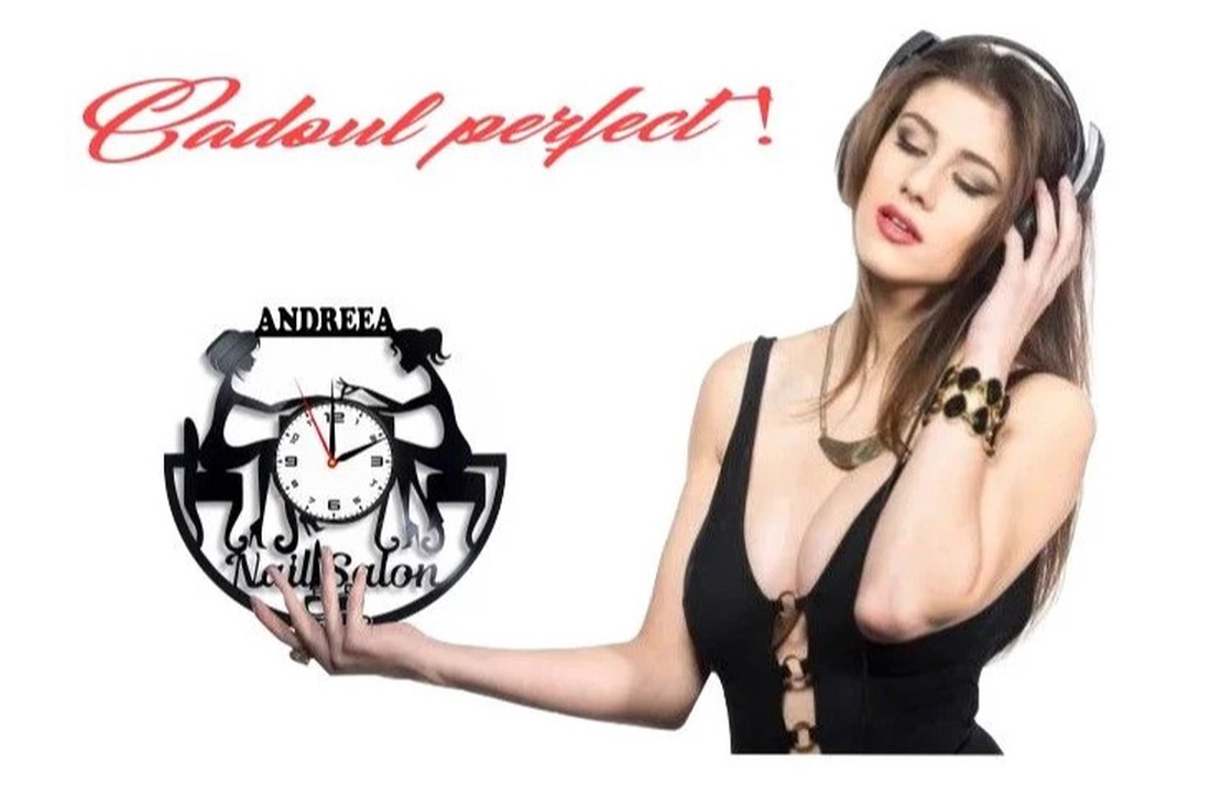 SALON MANICHIURA-ceas de perete(personalizabil) - accesorii locuință - accesorii pentru decorat casa - decorațiuni de pereți, decorațiuni suspendate - ceasuri de perete - Artynos.ro