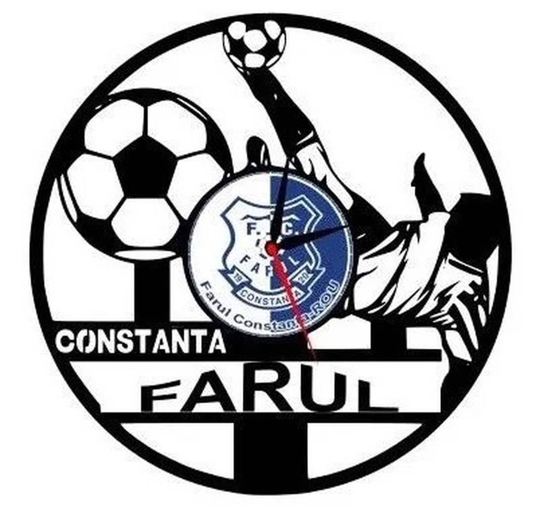 F.C. FARUL CONSTANTA ceas de perete - accesorii locuință - accesorii pentru decorat casa - decorațiuni de pereți, decorațiuni suspendate - ceasuri de perete - Artynos.ro