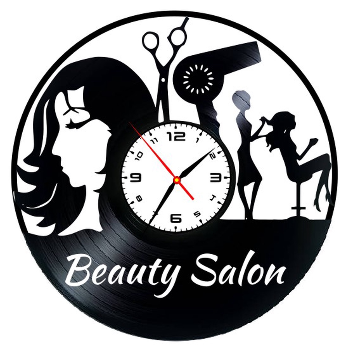 BEAUTY SALON-ceas de perete (personalizabil) - accesorii locuință - accesorii pentru decorat casa - decorațiuni de pereți, decorațiuni suspendate - ceasuri de perete - Artynos.ro