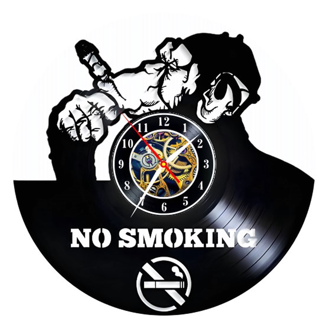 NO SMOKING- ceas de perete - accesorii locuință - accesorii pentru decorat casa - decorațiuni de pereți, decorațiuni suspendate - ceasuri de perete - Artynos.ro