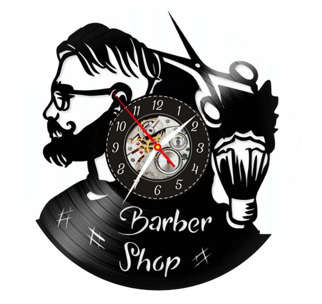 BARBERSHOP-ceas de perete (personalizabil) - accesorii locuință - accesorii pentru decorat casa - decorațiuni de pereți, decorațiuni suspendate - ceasuri de perete - Artynos.ro