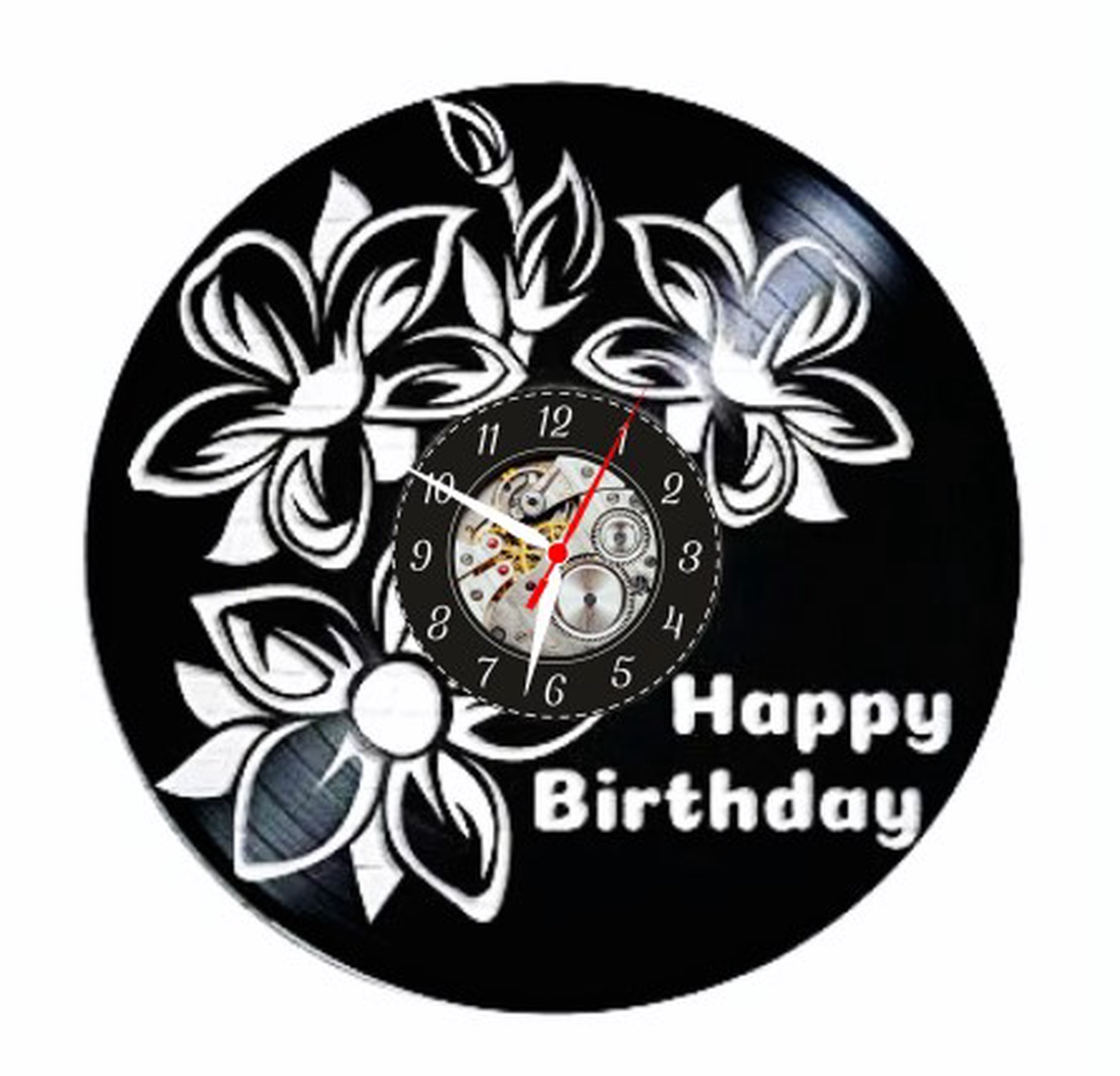 HAPPY BIRTHDAY-ceas de perete - casă & stil de viață - accesorii pentru decorat casa - decorațiuni de pereți, decorațiuni suspendate - ceasuri de perete - Artynos.ro