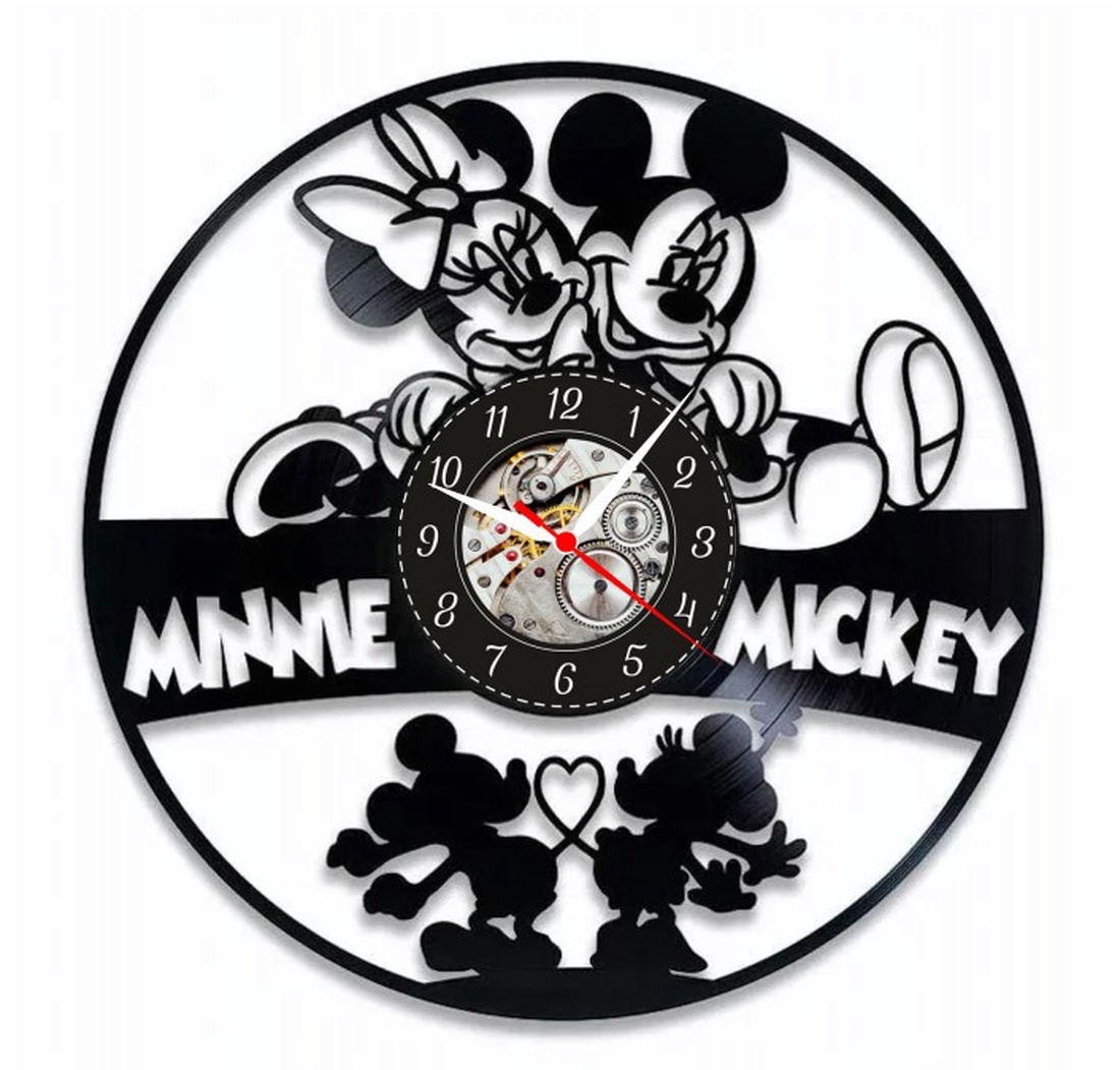 MINNIE  and MICKEY-ceas de perete - casă & stil de viață - accesorii pentru decorat casa - decorațiuni de pereți, decorațiuni suspendate - ceasuri de perete - Artynos.ro