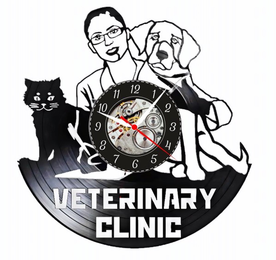 CLINICA VETERINARA- ceas de perete - casă & stil de viață - accesorii pentru decorat casa - decorațiuni de pereți, decorațiuni suspendate - ceasuri de perete - Artynos.ro