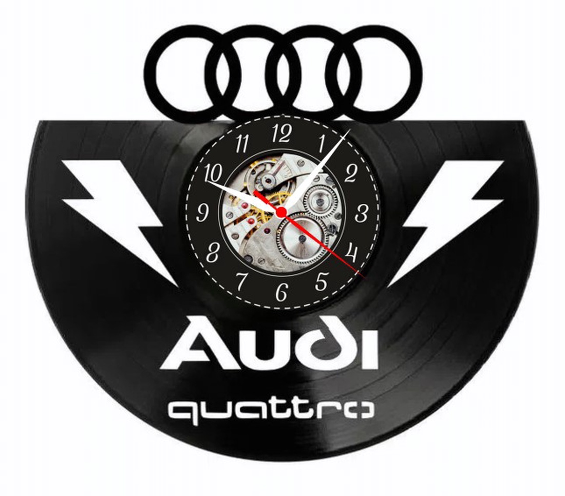 AUDI QUATTRO- ceas de perete - casă & stil de viață - accesorii pentru decorat casa - decorațiuni de pereți, decorațiuni suspendate - ceasuri de perete - Artynos.ro