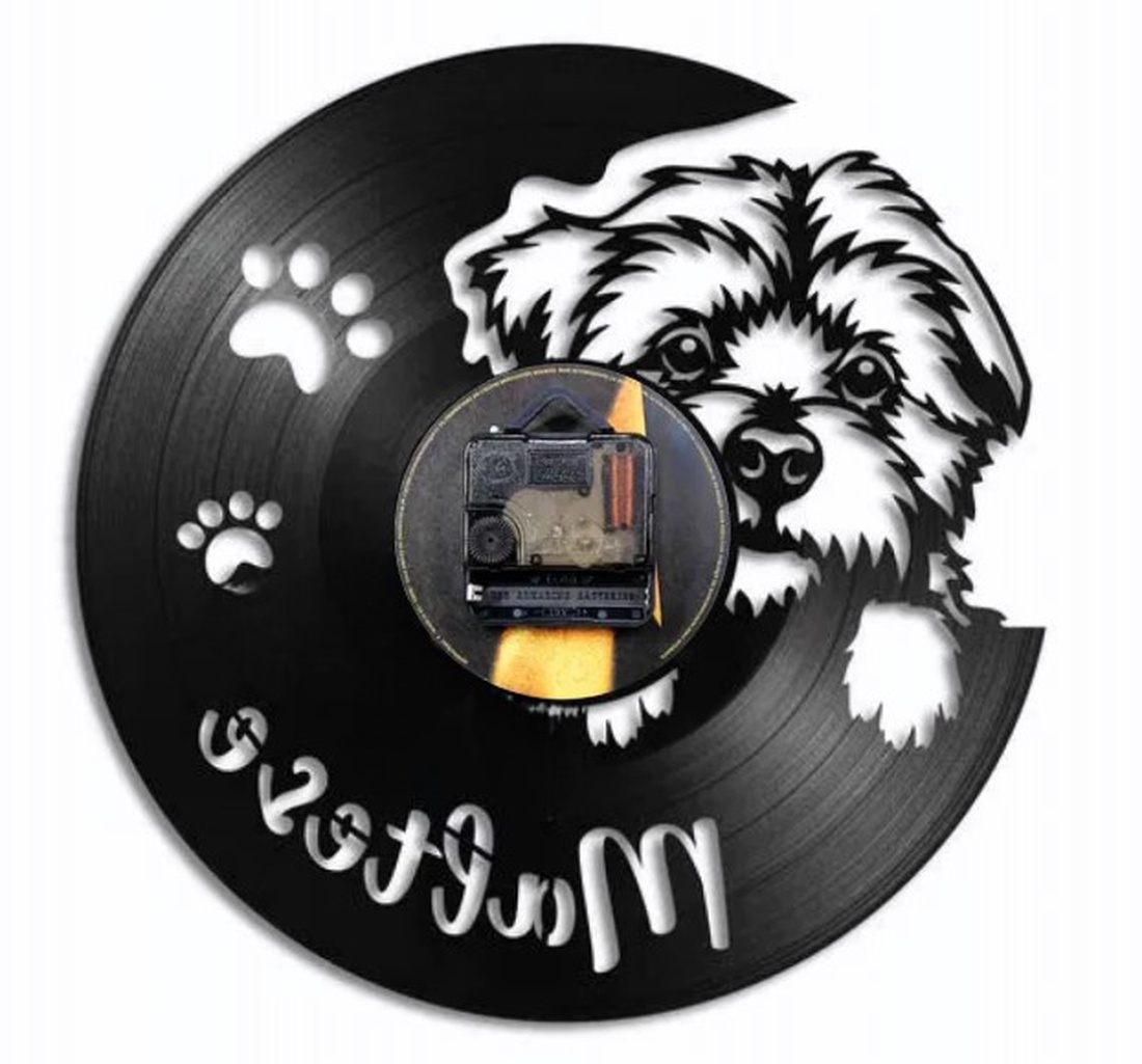 BICHON MALTESE- ceas de perete - casă & stil de viață - accesorii pentru decorat casa - decorațiuni de pereți, decorațiuni suspendate - ceasuri de perete - Artynos.ro