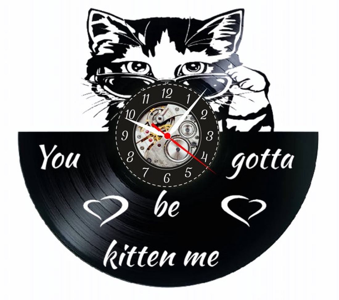 YOU GOTTA BE KITTEN ME!- ceas de perete - casă & stil de viață - accesorii pentru decorat casa - decorațiuni de pereți, decorațiuni suspendate - ceasuri de perete - Artynos.ro