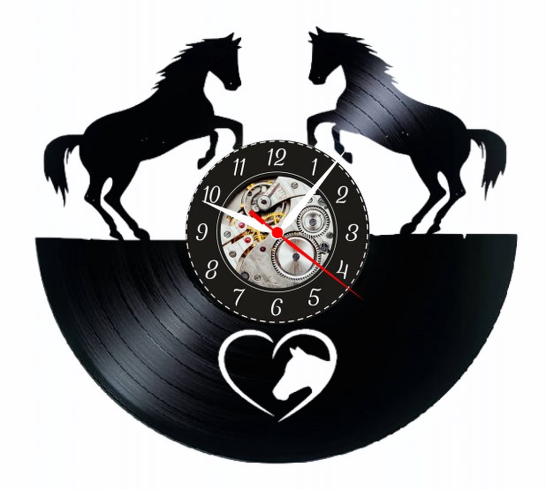 LOVE HORSE- ceas de perete - casă & stil de viață - accesorii pentru decorat casa - decorațiuni de pereți, decorațiuni suspendate - ceasuri de perete - Artynos.ro