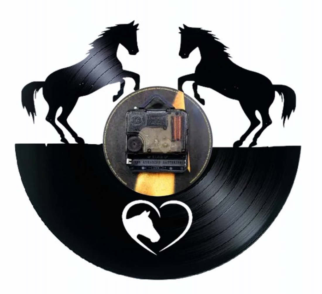 LOVE HORSE- ceas de perete - casă & stil de viață - accesorii pentru decorat casa - decorațiuni de pereți, decorațiuni suspendate - ceasuri de perete - Artynos.ro