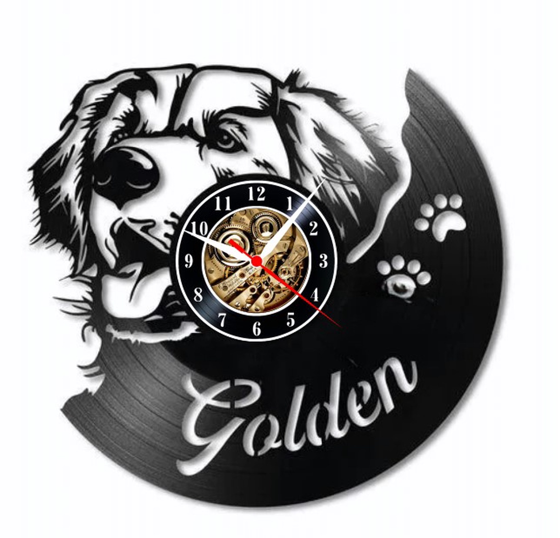 GOLDEN RETRIEVER-ceas de perete - casă & stil de viață - accesorii pentru decorat casa - decorațiuni de pereți, decorațiuni suspendate - ceasuri de perete - Artynos.ro