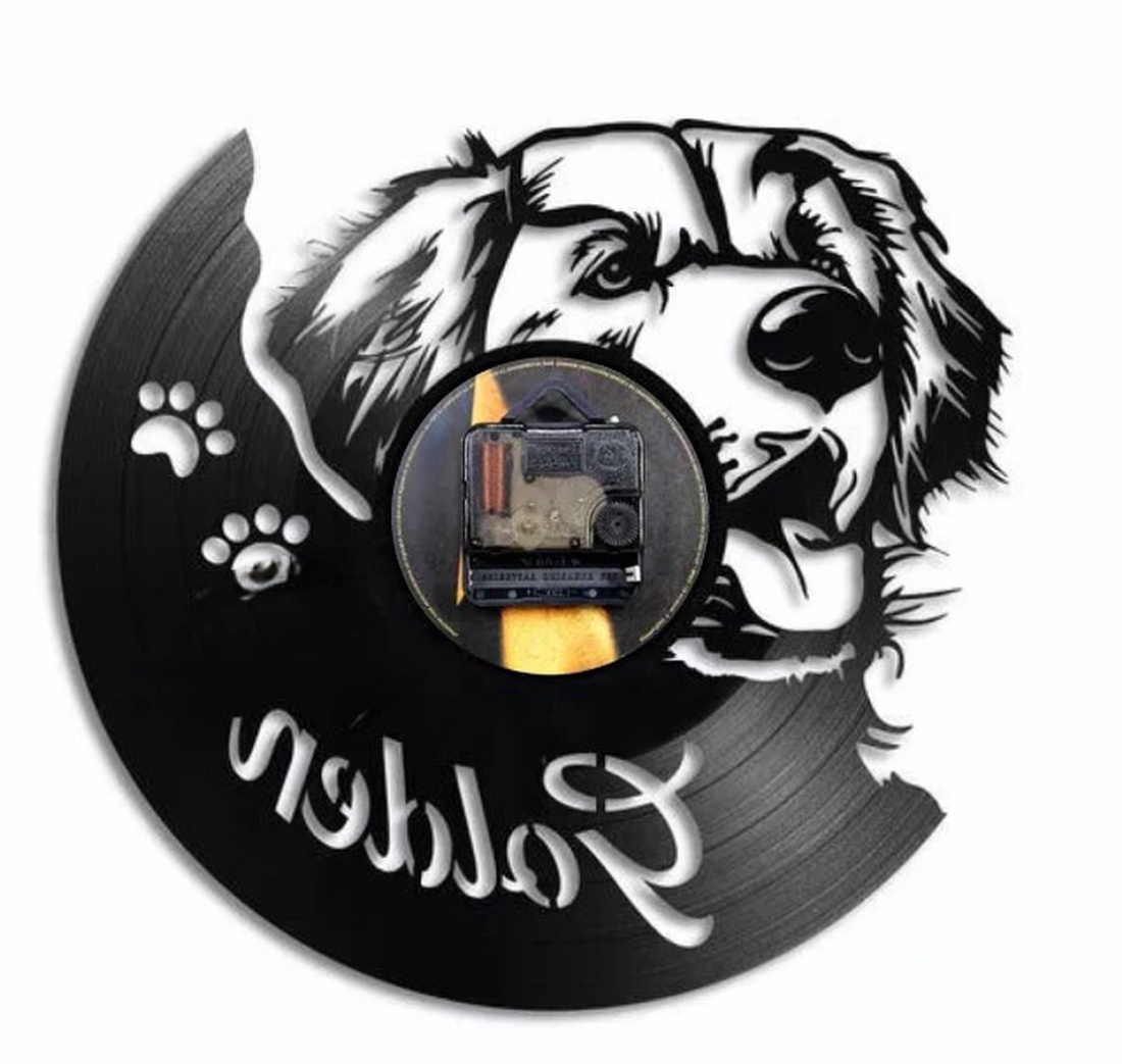 GOLDEN RETRIEVER-ceas de perete - casă & stil de viață - accesorii pentru decorat casa - decorațiuni de pereți, decorațiuni suspendate - ceasuri de perete - Artynos.ro