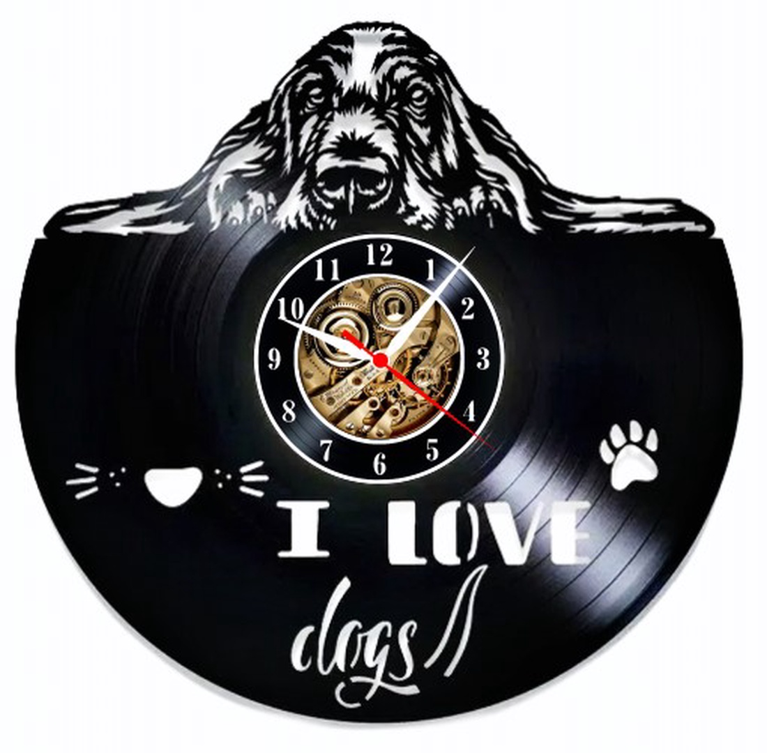 I LOVE DOGS-ceas de perete - casă & stil de viață - accesorii pentru decorat casa - decorațiuni de pereți, decorațiuni suspendate - ceasuri de perete - Artynos.ro