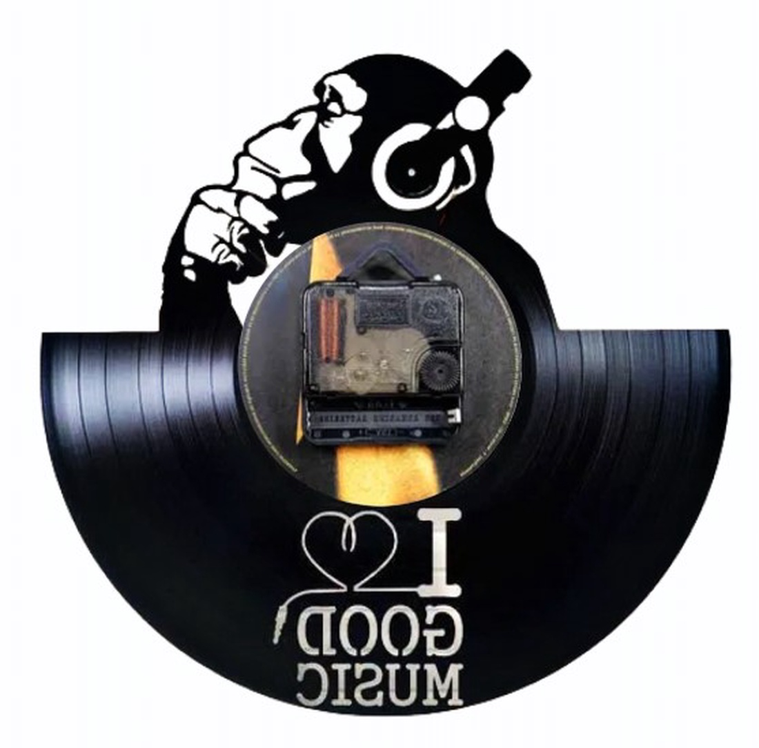 I LOVE GOOD MUSIC- ceas de perete - casă & stil de viață - accesorii pentru decorat casa - decorațiuni de pereți, decorațiuni suspendate - ceasuri de perete - Artynos.ro