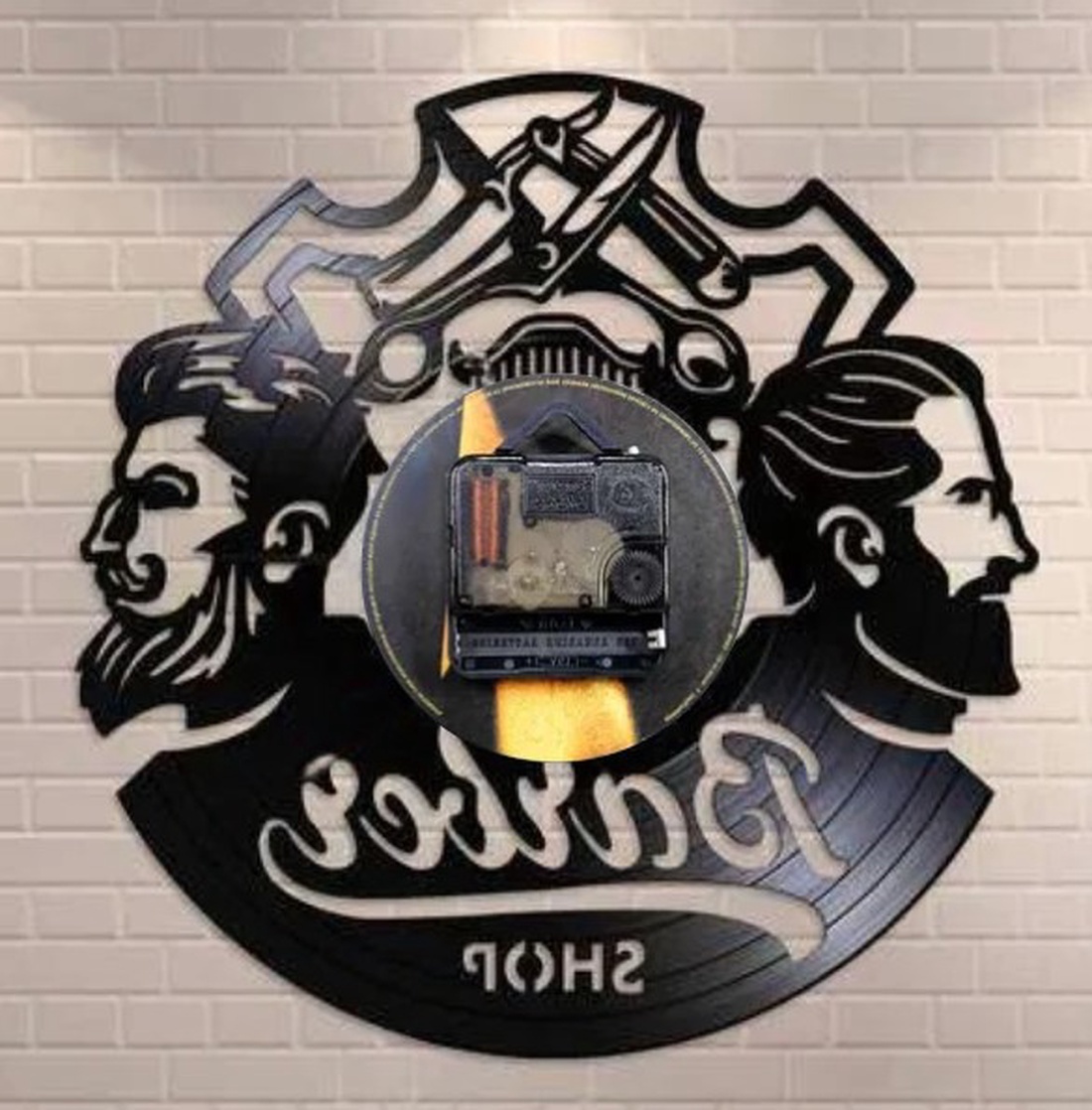 BARBERSHOP- ceas de perete - casă & stil de viață - accesorii pentru decorat casa - decorațiuni de pereți, decorațiuni suspendate - ceasuri de perete - Artynos.ro