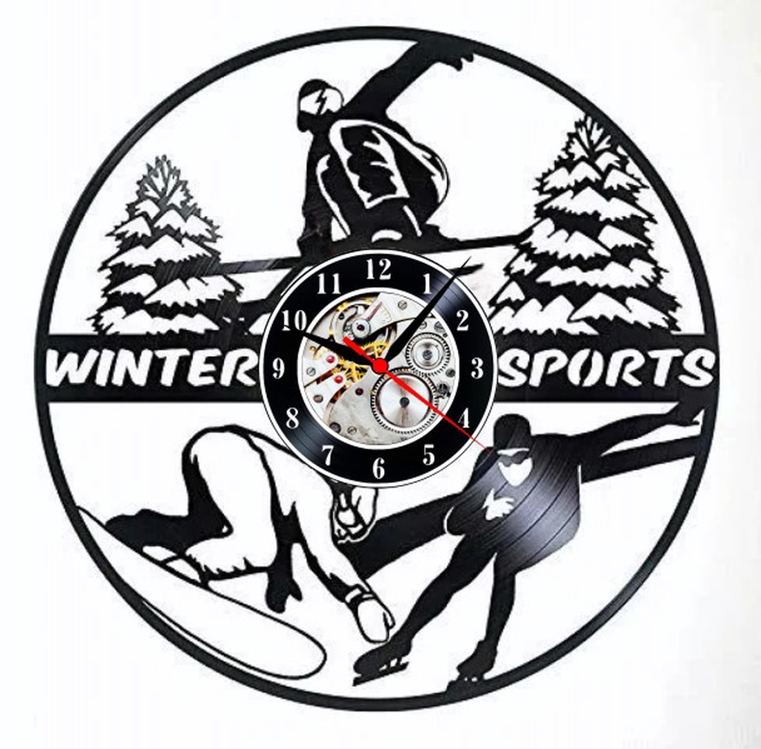 WINTER SPORTS-ceas de perete - casă & stil de viață - accesorii pentru decorat casa - decorațiuni de pereți, decorațiuni suspendate - ceasuri de perete - Artynos.ro