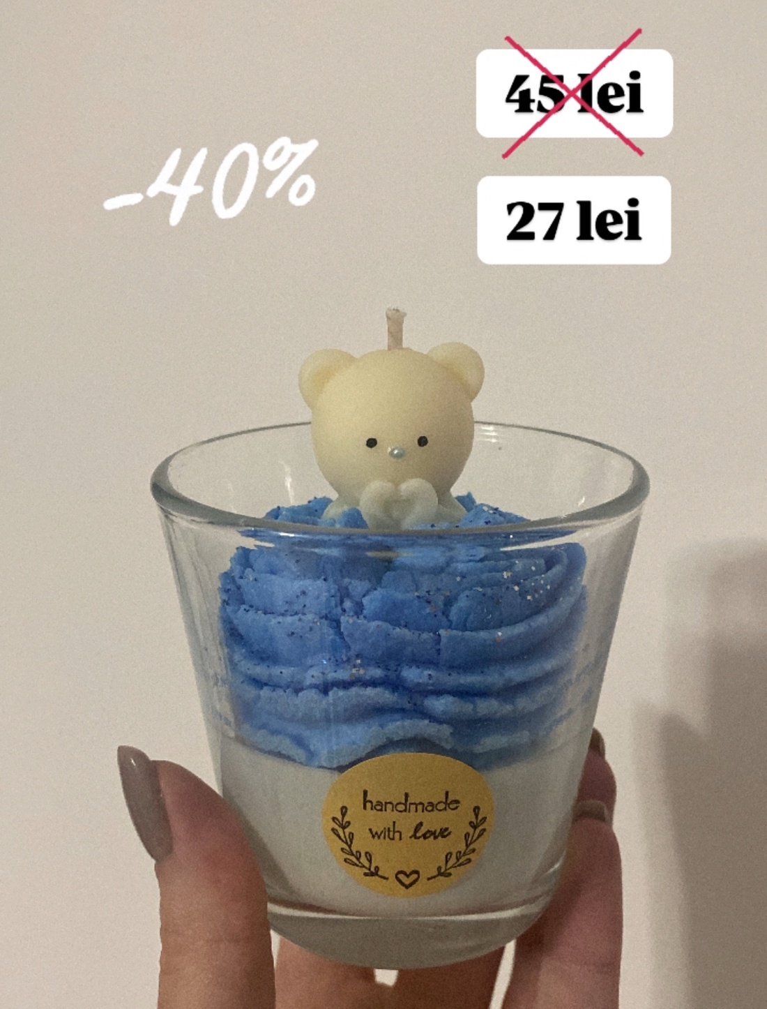 Lumânare parfumată Cute bear 105g - casă & stil de viață - lumânări, parfumuri, arome - lumânare - lumânări artizanale - Artynos.ro