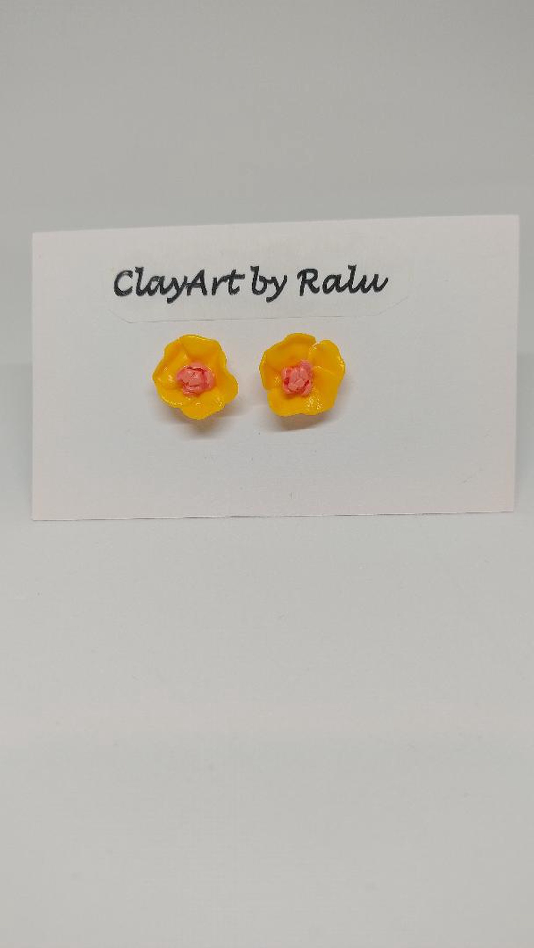 Cercei handmade Flower Delight, ClayArt by Ralu - bijuterii - cercei - cercei rotunzi - Artynos.ro