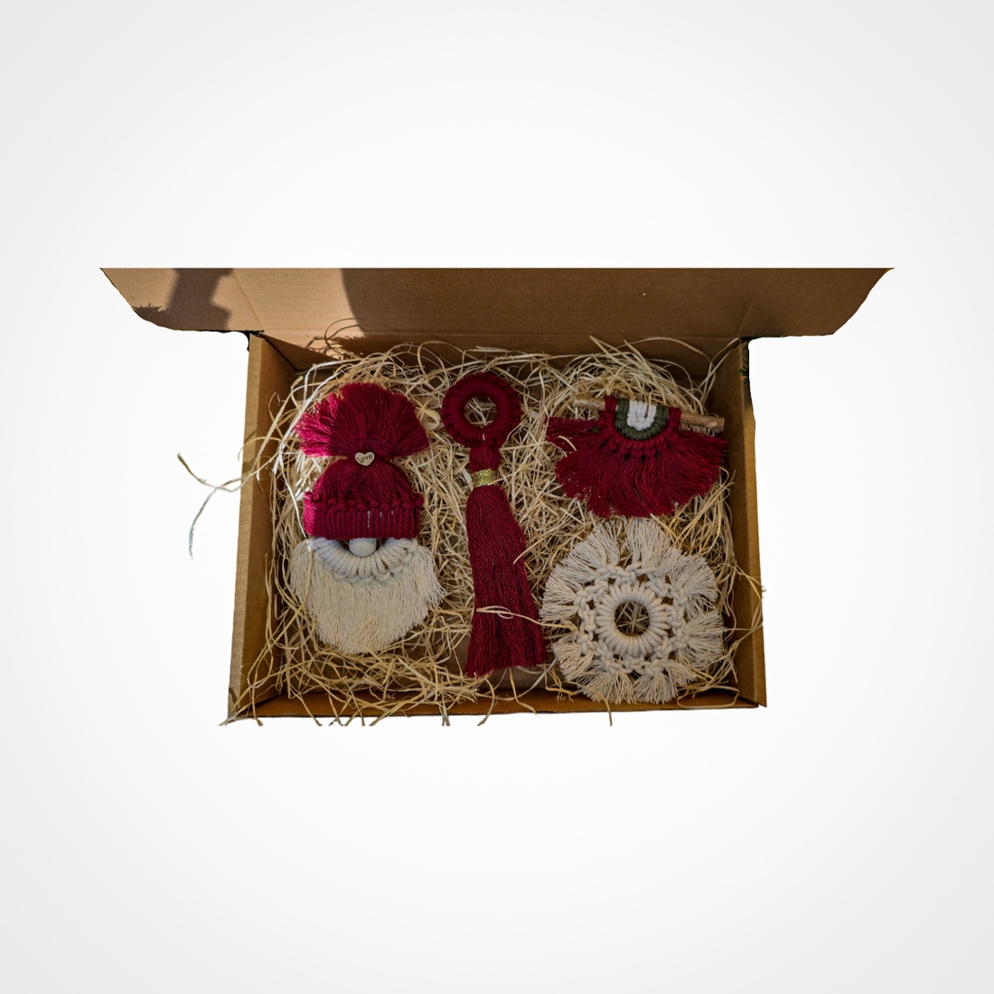 Set 4 ornamente macrame - accesorii de crăciun - decorațiuni de crăciun de casă - decorațiuni pentru pomul de crăciun - Artynos.ro