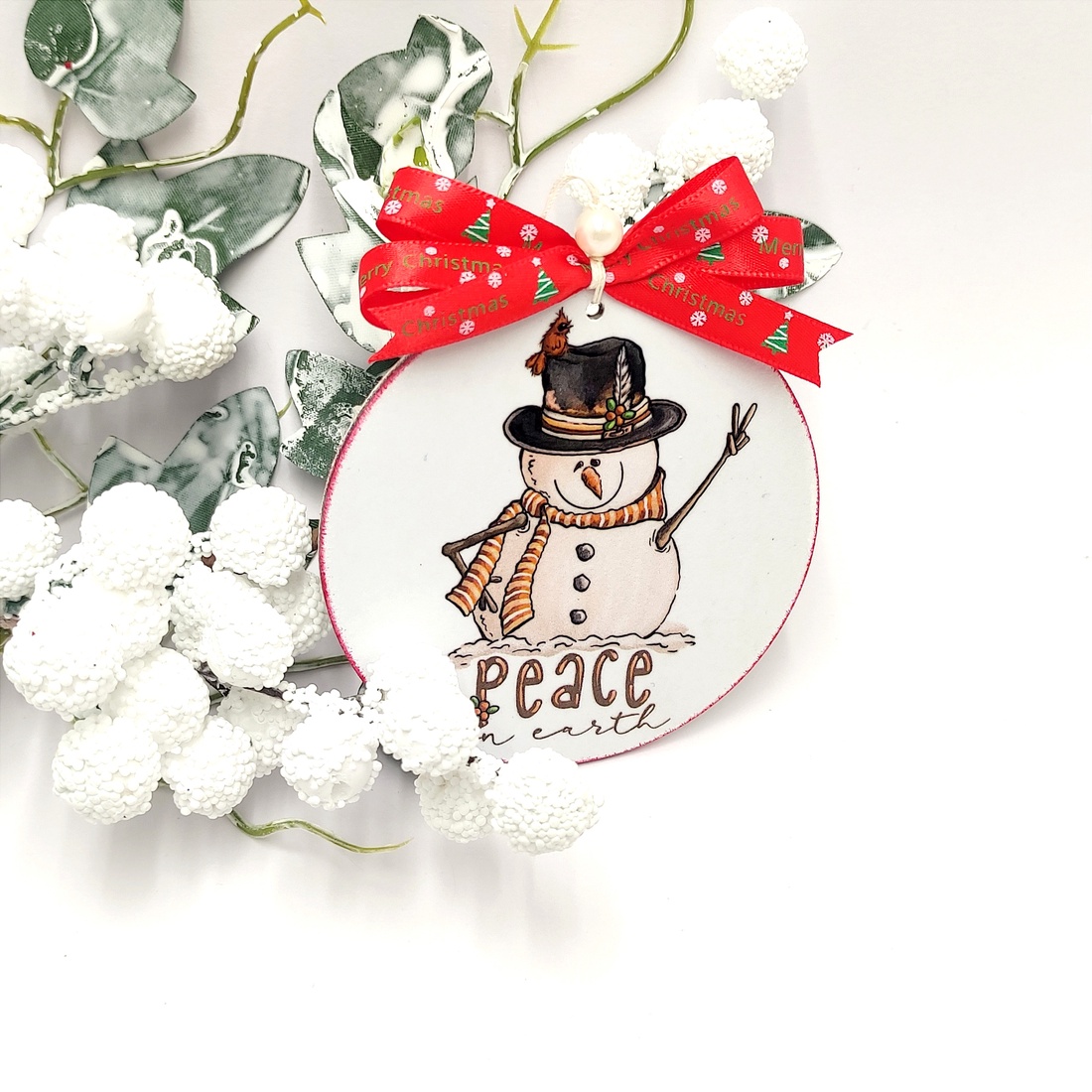 Glob lemn pentru Craciun, Peace on Earth - accesorii de crăciun - decorațiuni de crăciun de casă - decorațiuni pentru pomul de crăciun - Artynos.ro