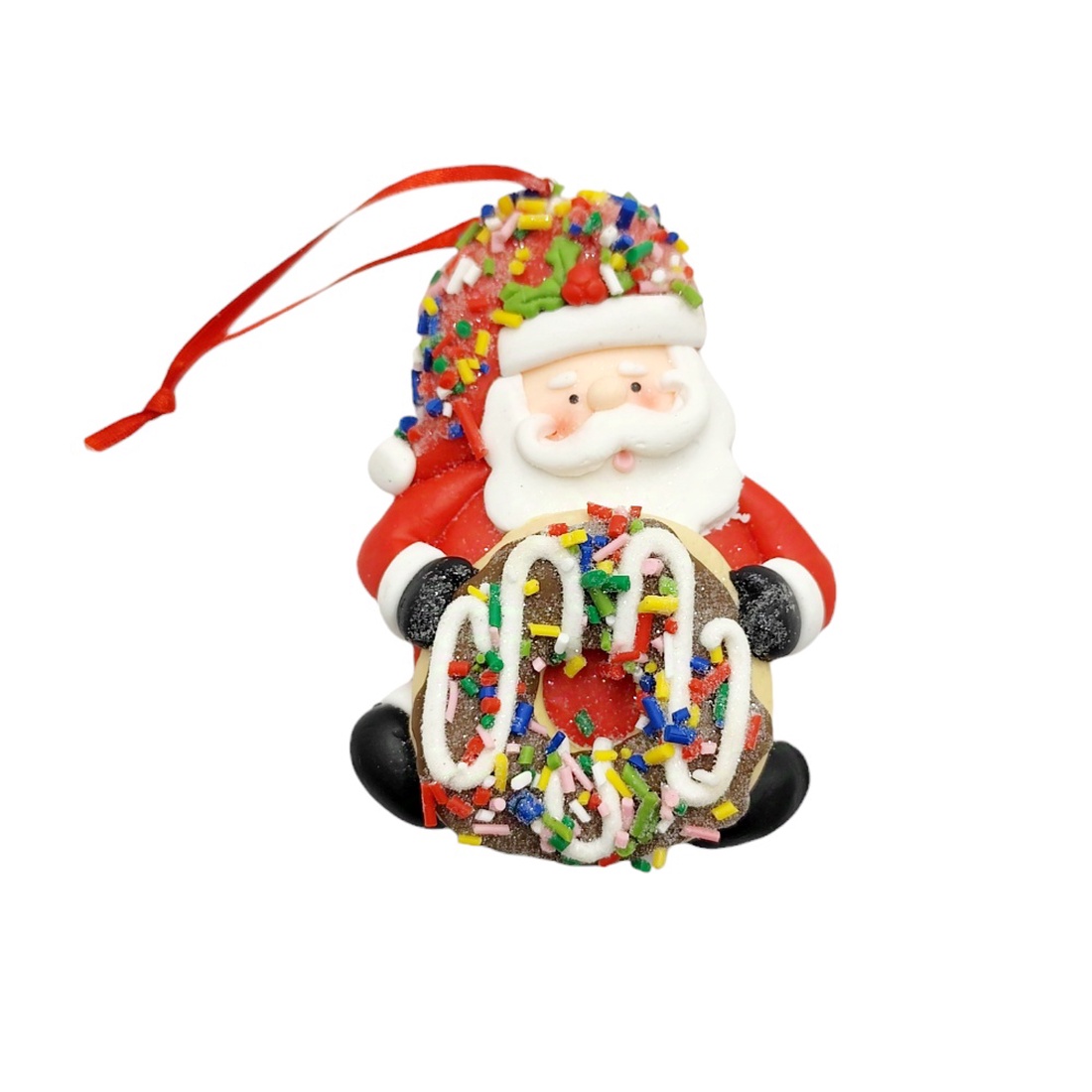 Ornament/ figurina Craciun, Mos Craciun cu briosa  - accesorii de crăciun - decorațiuni de crăciun de casă - spiriduși de crăciun, figurine - Artynos.ro