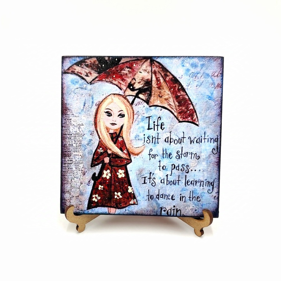 Placuta decorativa cu suport, Dance in the rain - casă & stil de viață - accesorii pentru decorat casa - decorațiuni de masă și decorațiuni pentru rafturi  - decorațiuni de masă - Artynos.ro