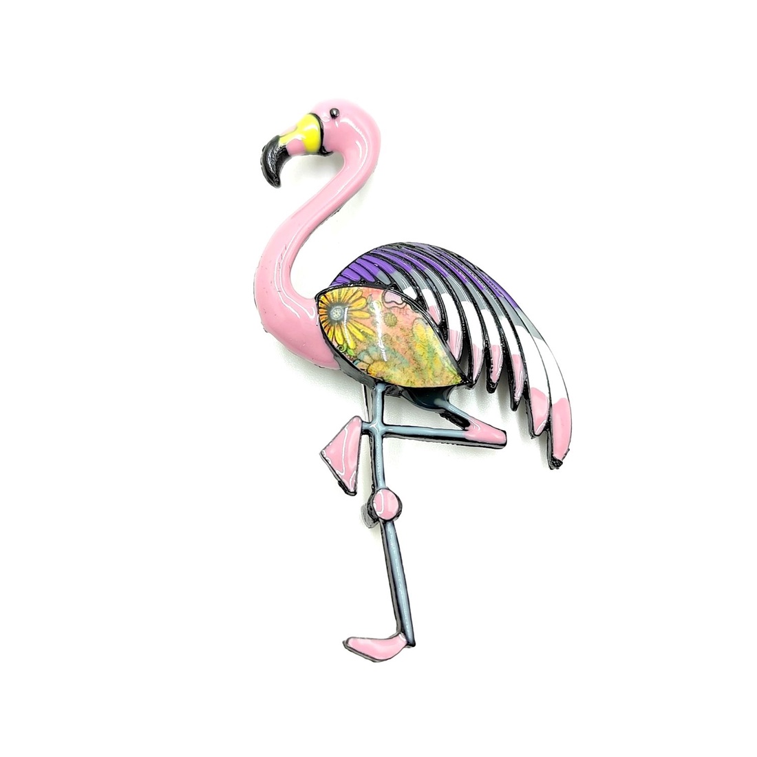 Brosa flamingo roz - bijuterii - broșă, insigne - insigne - Artynos.ro