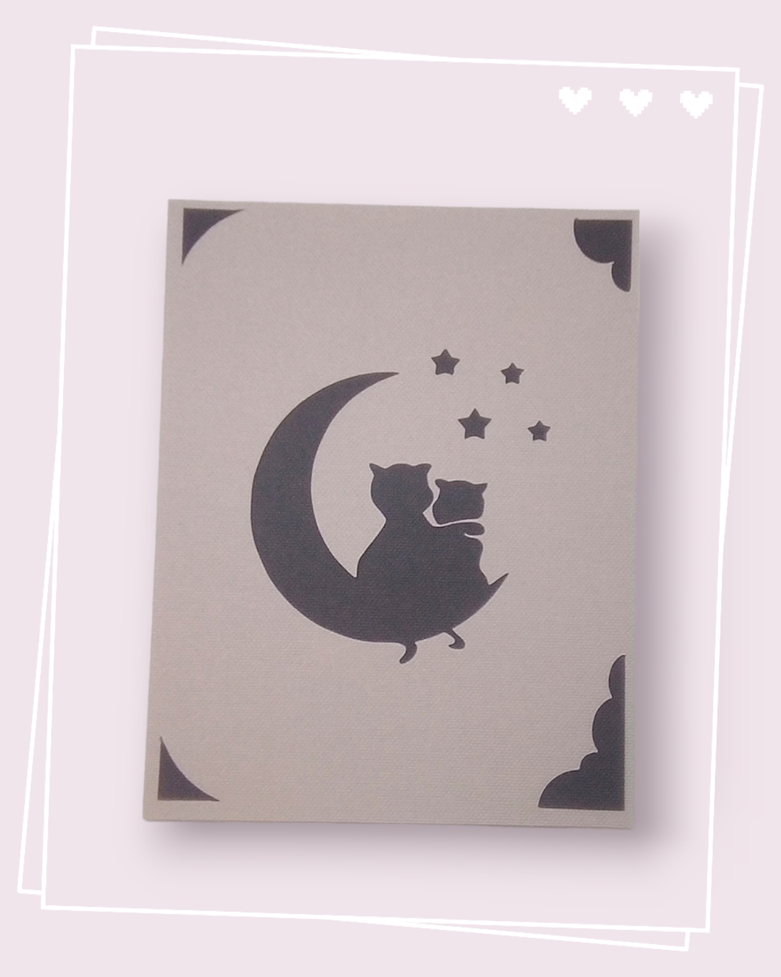 Felicitare 'Cat couple on the Moon' - casă & stil de viață - papetărie de hârtie - invitații - Artynos.ro