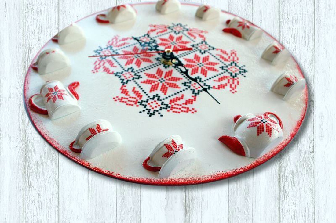 Ceas de perete cu motiv traditional 0832 - casă & stil de viață - accesorii pentru decorat casa - decorațiuni de pereți, decorațiuni suspendate - ceasuri de perete - Artynos.ro