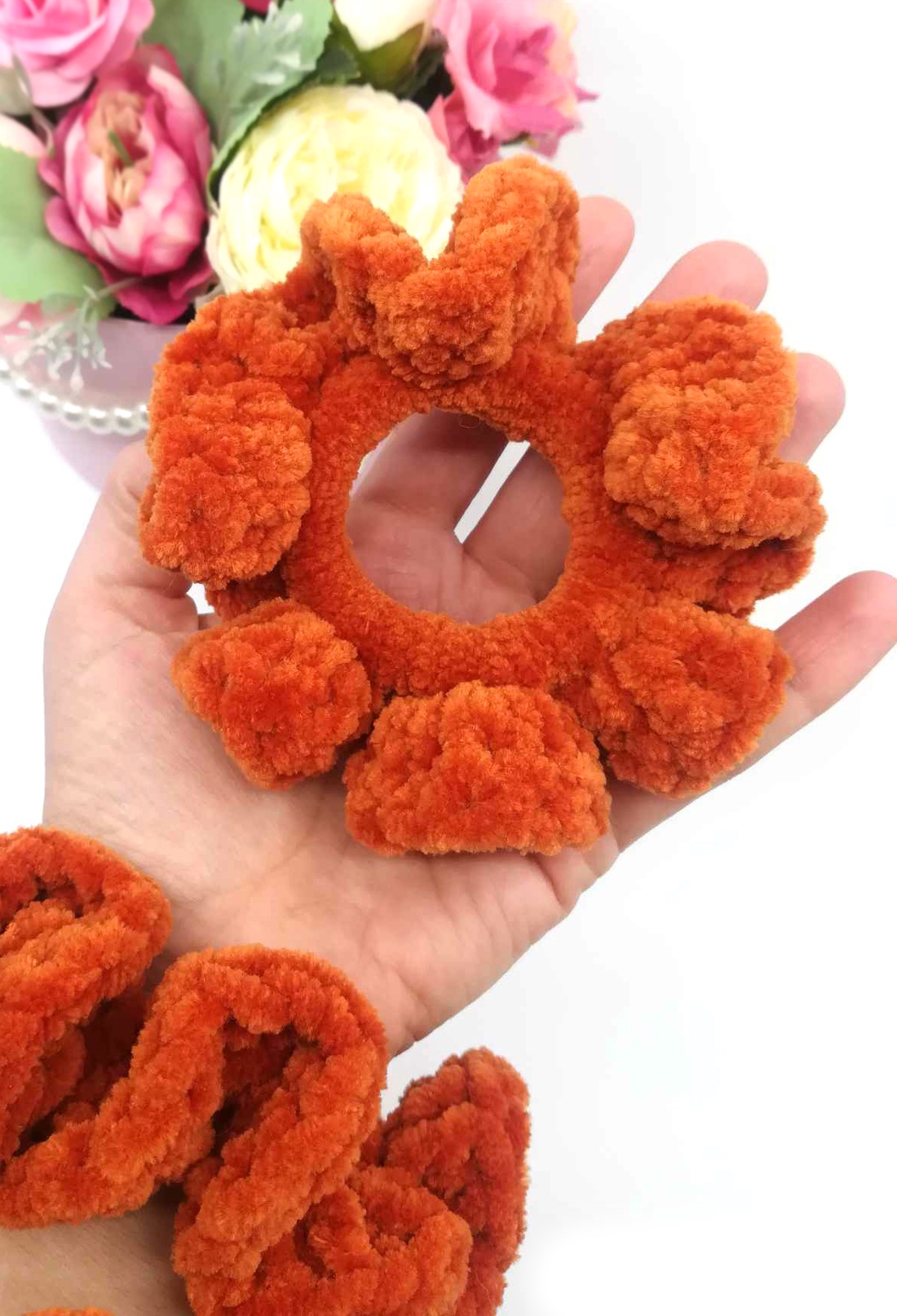  Scrunchie crosetate manual - îmbrăcăminte și modă - accesorii păr - elastic de păr - Artynos.ro