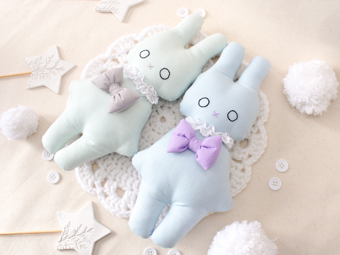 Jucărie soft toy iepuraș bleu - jucării și echipamente pentru copii - jucării și accesorii pentru copii - păpuși de joacă - Artynos.ro