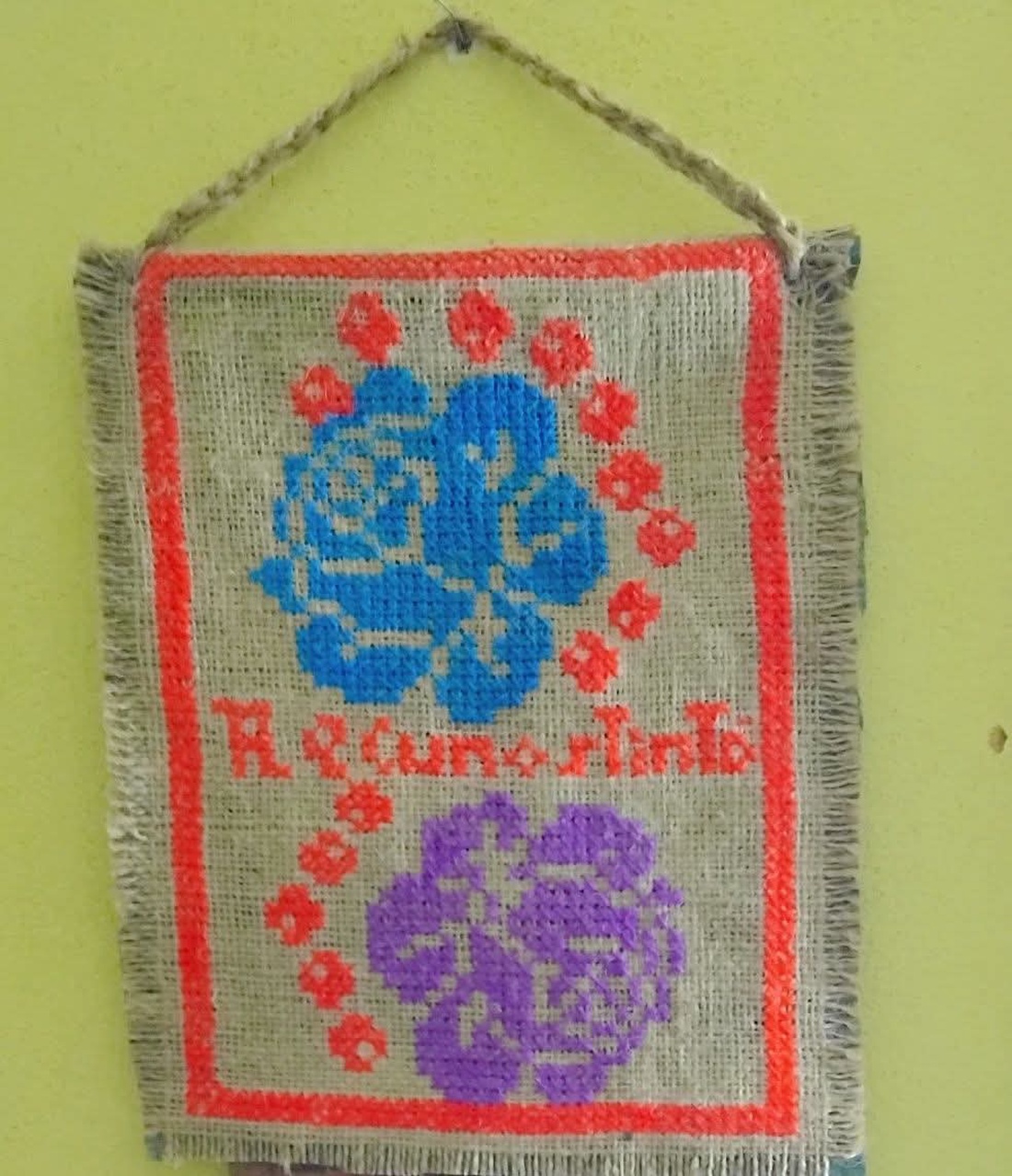 Tablou cusut pe iuta  - accessorii și unelte - textile - pânză - Artynos.ro