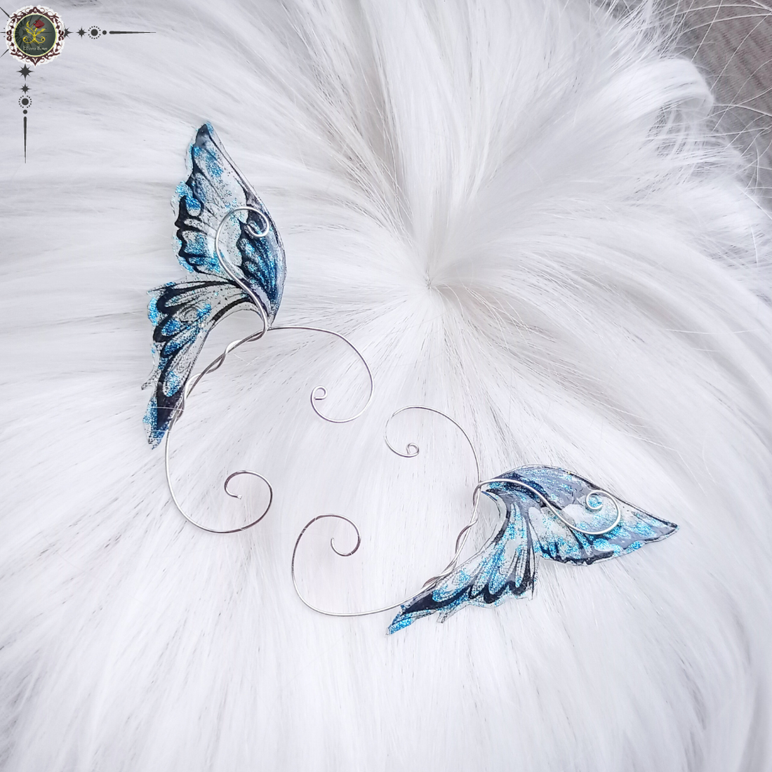 Cercei ear wrap Blue Fairy Wing - bijuterii - cercei - cercei și ornamente pentru urechi - Artynos.ro