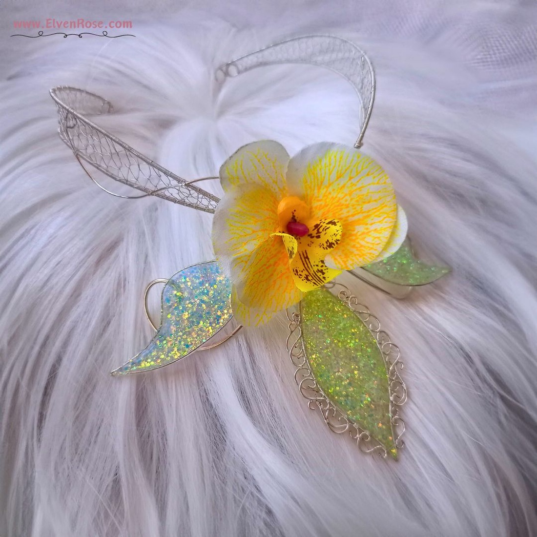 Colier Orchid of Enchantment - bijuterii - coliere - coliere statement - Artynos.ro